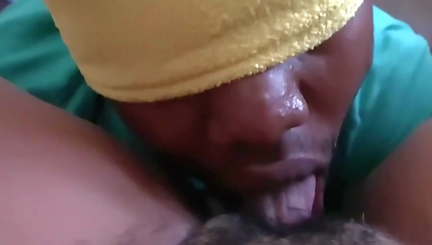 Hot ebony babe gets on the dildo to satisfy her pussy