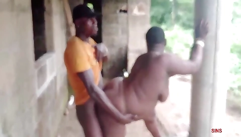 Busty ebony milf with a big ass and a nice round booty