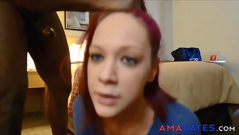 Black guy fucks ebony and takes his dick deepthroat