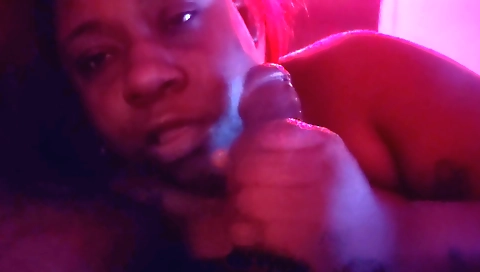 Big black cock plays with a tight black pussy of ebony babe