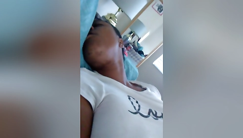 Ebony blonde with huge tits getting her wet pussy pounded