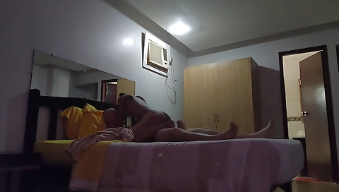 Ebony woman with brown hair and big tits fucks her webcam partner