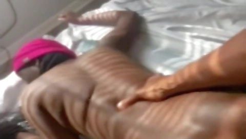 Ebony teen 18+ with huge ass 18+ plays with clothes and ass