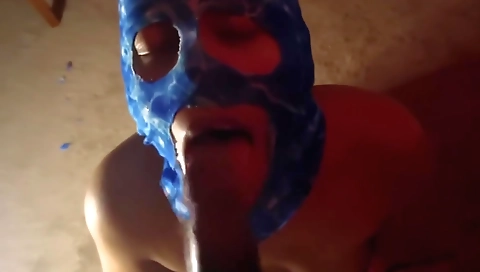 Ebony girl sucks a big dick on camera in amateur porn