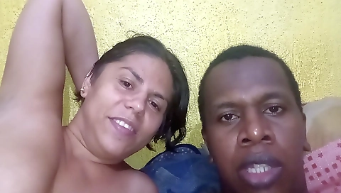 Big ass black chick is getting her stepson to suck her