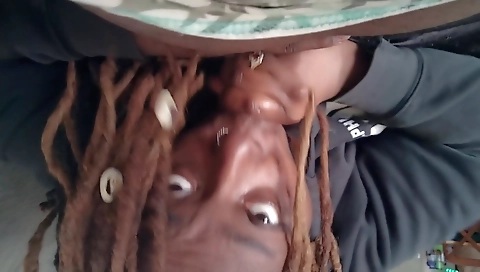 Ebony mature chick in sexy black lingerie fucked on camera