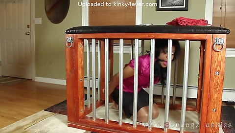 Ebony ebony with a tight body is caged by her husband