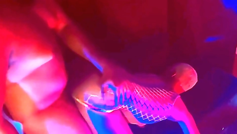 Milf with hairy cock and huge ass riding in doggy shape