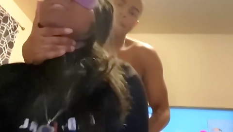 Ebony babe takes a big cock and gets her ass pounded