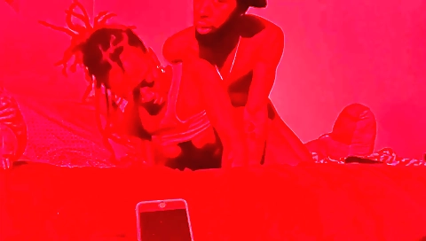 Ebony babe gets fucked on a big dick and a creampie