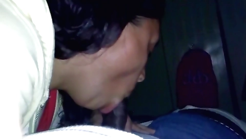 Ebony girl is fucking her own pussy with a big cock