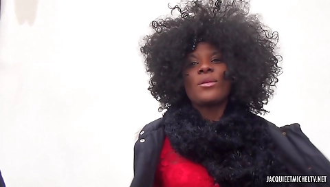 Ebony lady in stockings does a deep and long fuck to a black dude