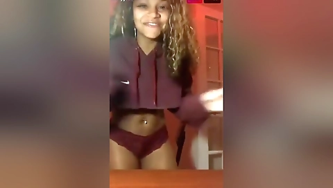 Ebony video of brunette 18+ girl with shaved pussy