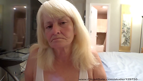 Blonde granny fucks a guy and her lover on POV video