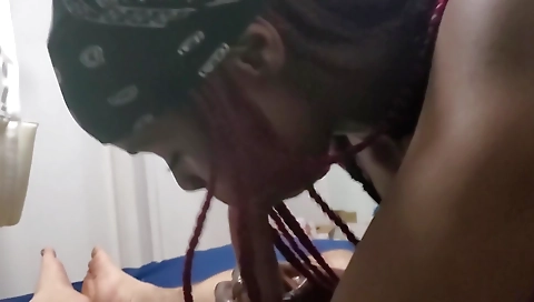 Hot and sexy ebony teen is getting fucked deepthroat