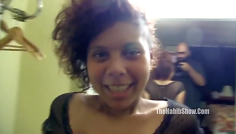 Ebony hanky and hairy girl gets licked by a lanky guy