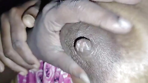 Black man with a black shirt is fucking a black wife