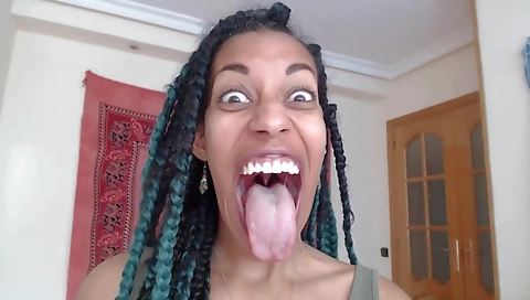 Sexy ebony woman with a sexy and perfect body enjoys pussy