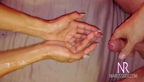 Big-titted ebony hottie is getting her pussy cum on