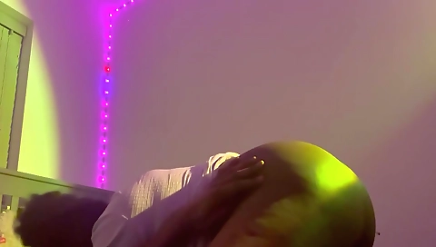 My amateur brunette and ebony wife are fucking on webcams