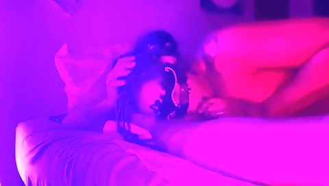 Busty brunette is receiving a deepthroating from a big cock