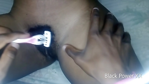 Ebony hairy hoes share a private bedroom and do it