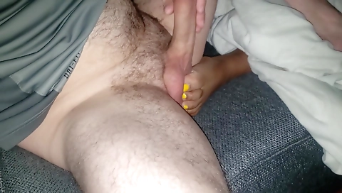 Ebony fucker and his girlfriend have a great foot job