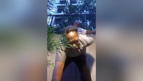 Black babe with tattooed pussy gets to do it with a man