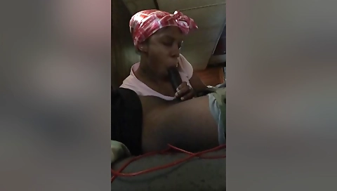 Ebony slut sucking and riding a cock in a hot video